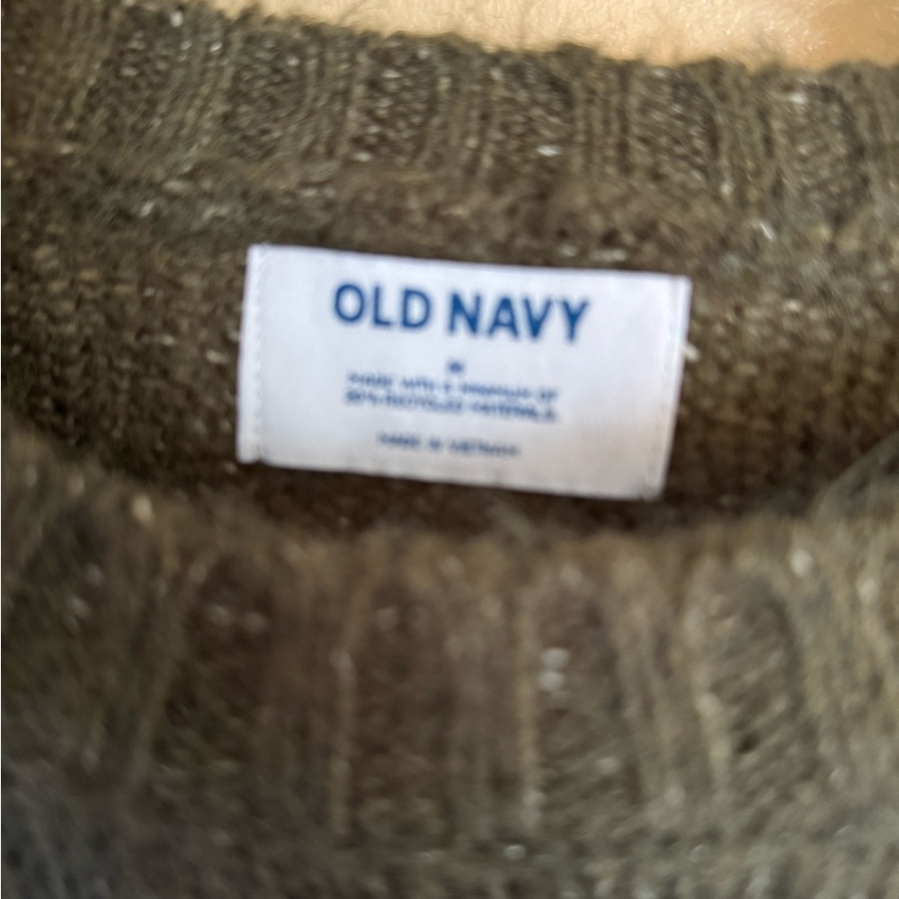 Old Navy Women’s Olive Crewneck Sweater - Picture 2 of 3